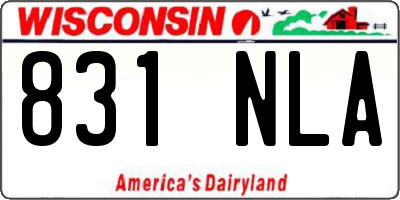 WI license plate 831NLA