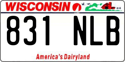 WI license plate 831NLB