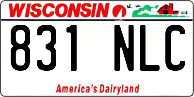 WI license plate 831NLC