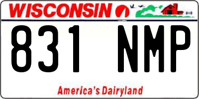 WI license plate 831NMP