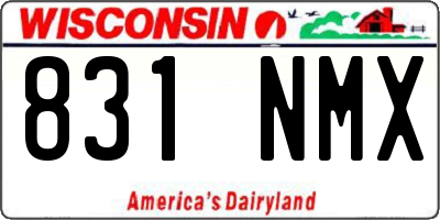 WI license plate 831NMX