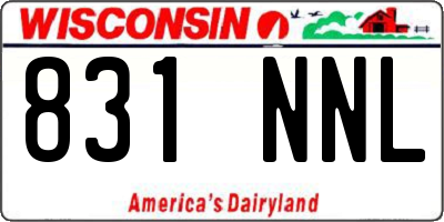 WI license plate 831NNL