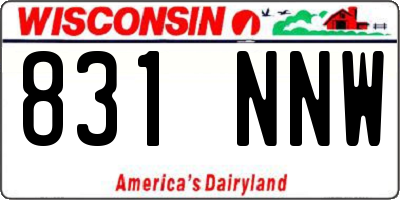 WI license plate 831NNW