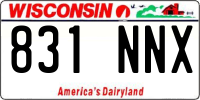 WI license plate 831NNX