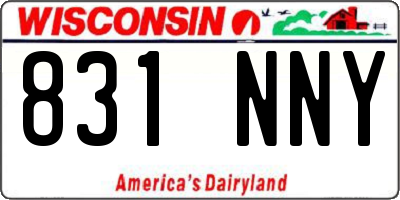 WI license plate 831NNY