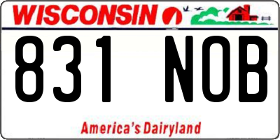 WI license plate 831NOB