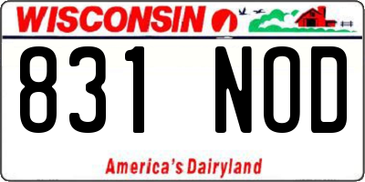 WI license plate 831NOD