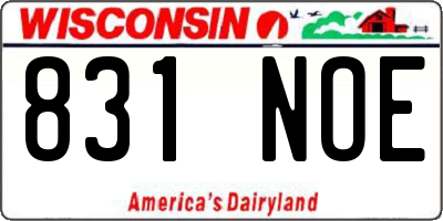 WI license plate 831NOE
