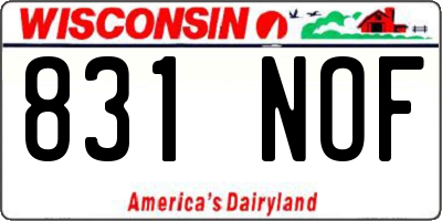 WI license plate 831NOF