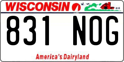 WI license plate 831NOG