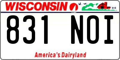WI license plate 831NOI