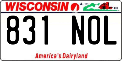 WI license plate 831NOL