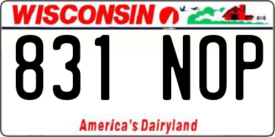 WI license plate 831NOP