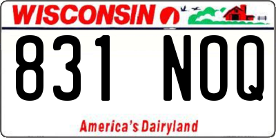 WI license plate 831NOQ