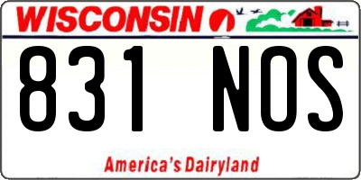WI license plate 831NOS