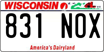 WI license plate 831NOX