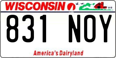 WI license plate 831NOY