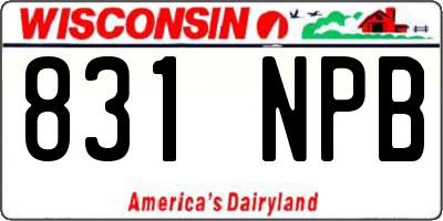 WI license plate 831NPB