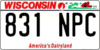 WI license plate 831NPC
