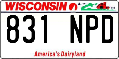 WI license plate 831NPD