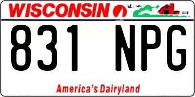 WI license plate 831NPG