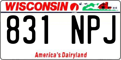 WI license plate 831NPJ