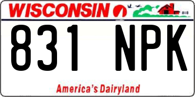 WI license plate 831NPK