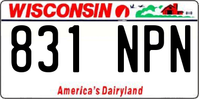 WI license plate 831NPN