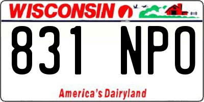 WI license plate 831NPO