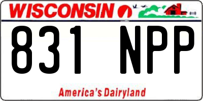 WI license plate 831NPP