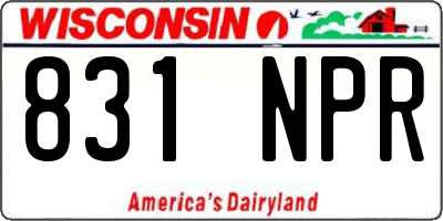 WI license plate 831NPR