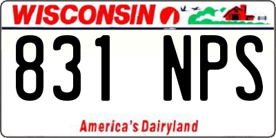WI license plate 831NPS