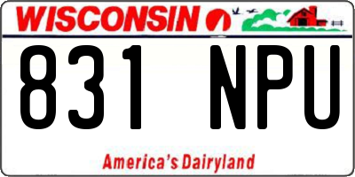WI license plate 831NPU