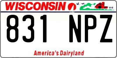 WI license plate 831NPZ