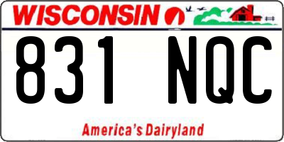 WI license plate 831NQC