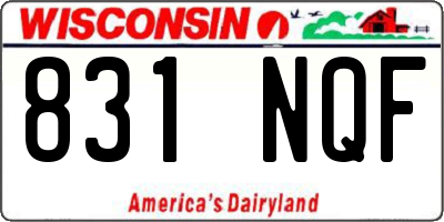 WI license plate 831NQF