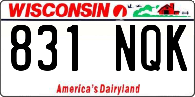 WI license plate 831NQK