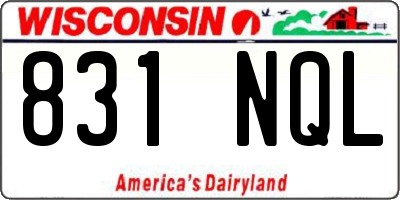 WI license plate 831NQL