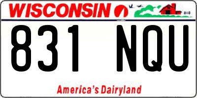 WI license plate 831NQU