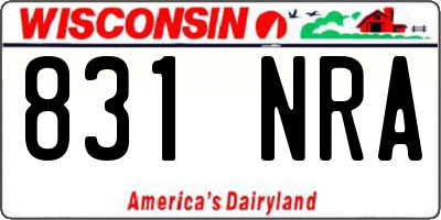 WI license plate 831NRA