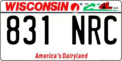 WI license plate 831NRC