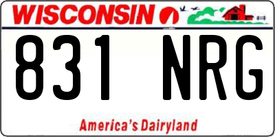 WI license plate 831NRG