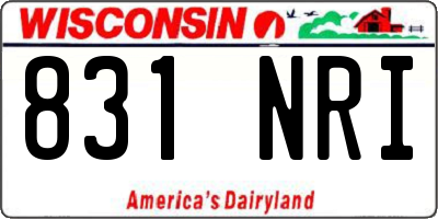 WI license plate 831NRI