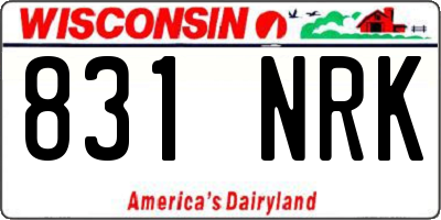 WI license plate 831NRK