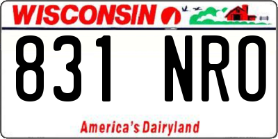 WI license plate 831NRO