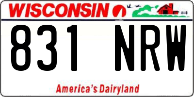 WI license plate 831NRW