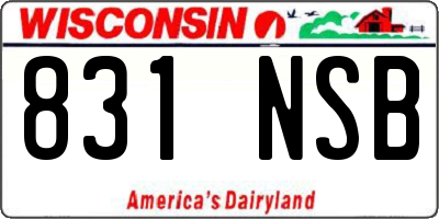 WI license plate 831NSB