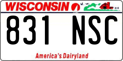 WI license plate 831NSC