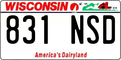WI license plate 831NSD