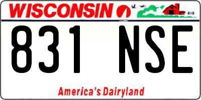 WI license plate 831NSE